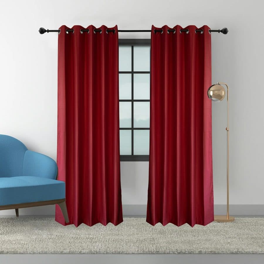 Crimson Velvet Curtain