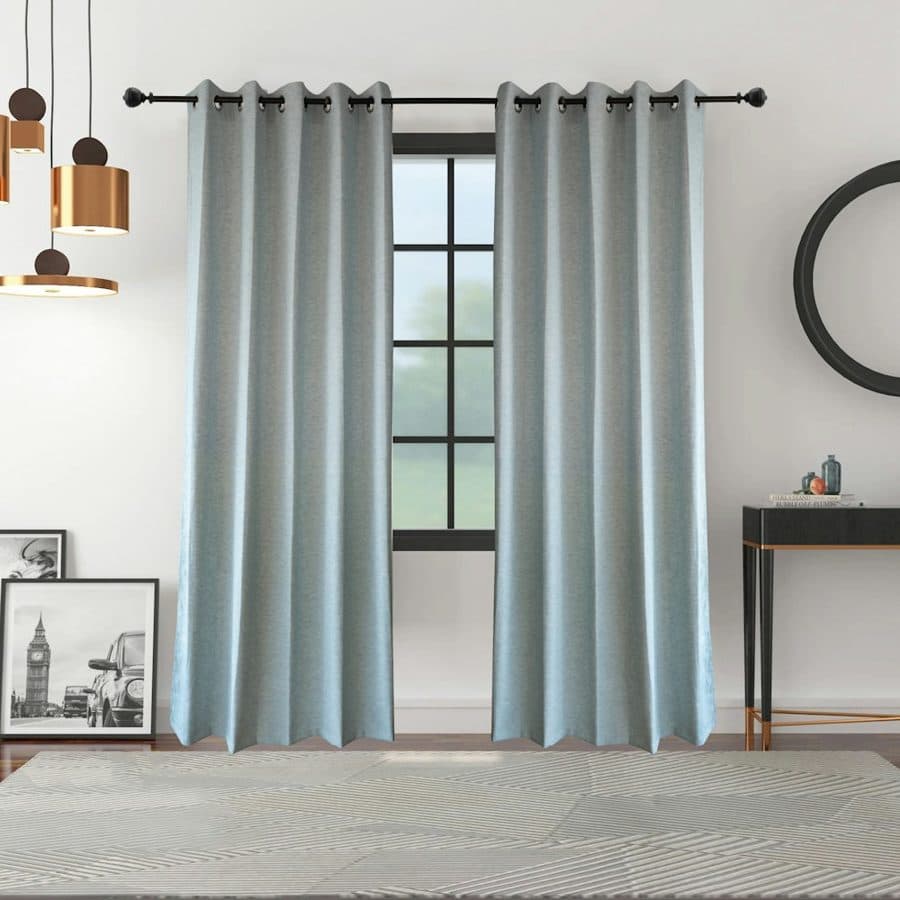 Mist Blue Cotton Curtain